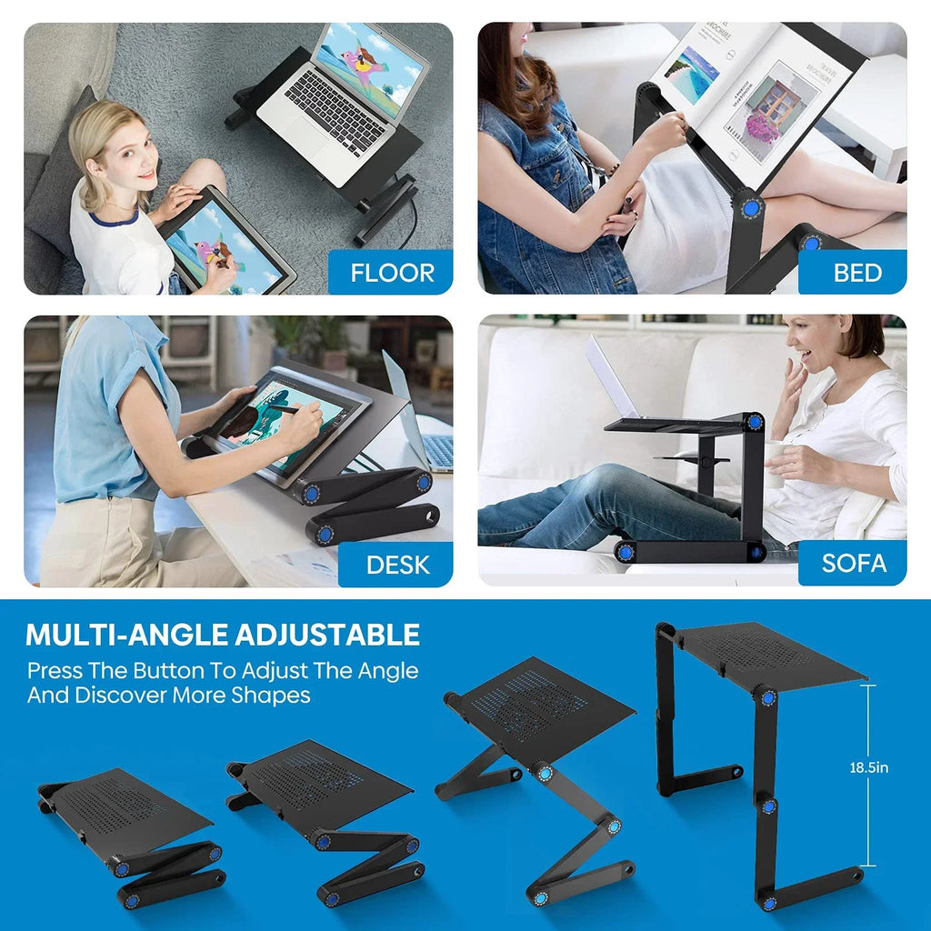 Adjustable Laptop Stand Desk with Mouse Pad