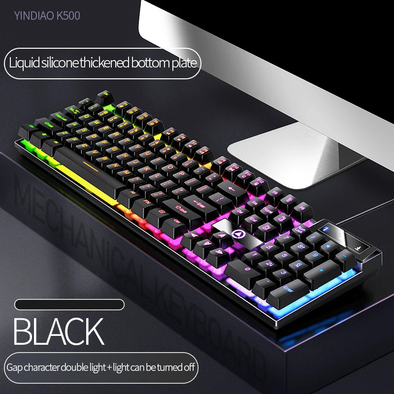 YINDIAO Gaming Keyboard Wired Laptop Desktops PC
