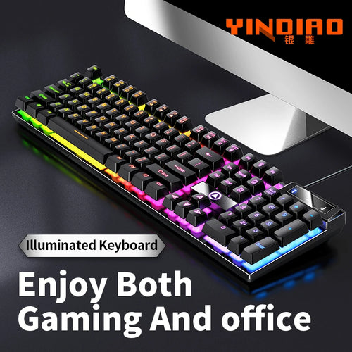 YINDIAO Gaming Keyboard Wired Laptop Desktops PC