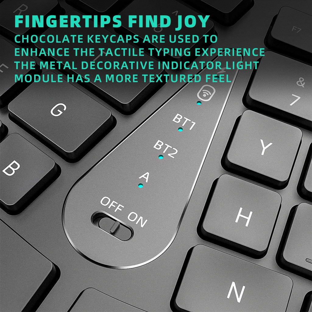 Ergonomic Wireless Split Keyboard with Palm Rest
