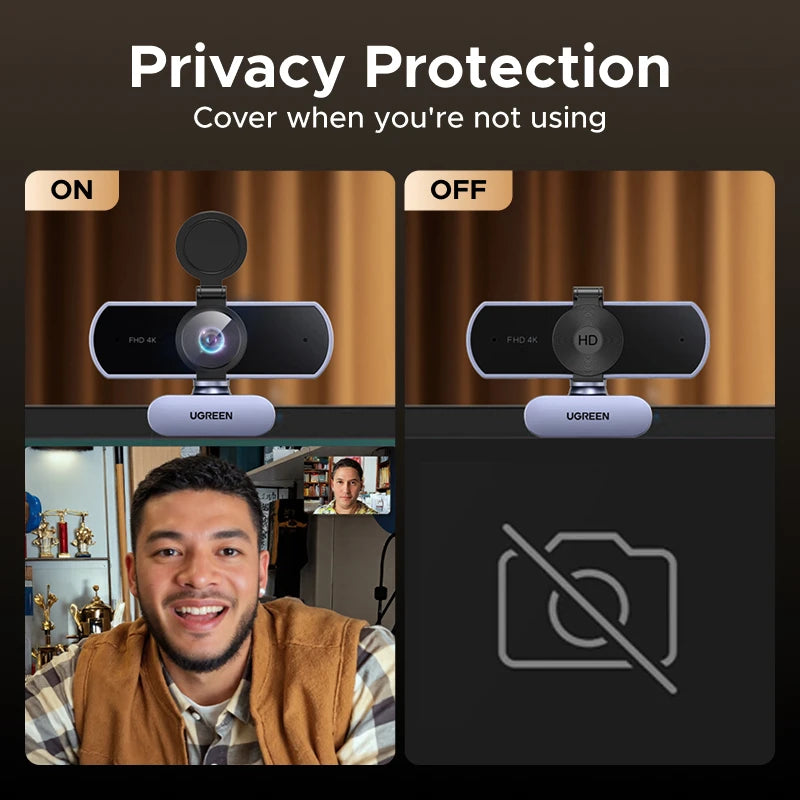 UGREEN 4K Webcam with AI Noise-Cancelling Mic