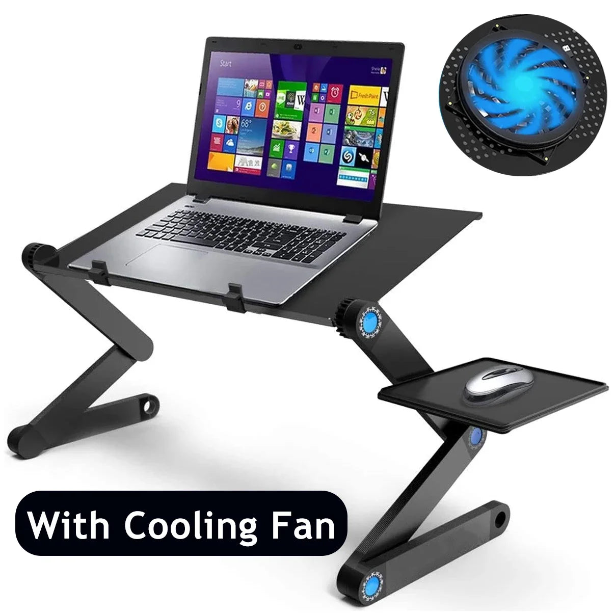 Adjustable Laptop Stand Desk with Mouse Pad