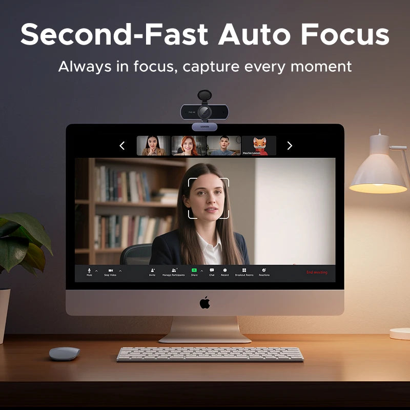 UGREEN 4K Webcam with AI Noise-Cancelling Mic
