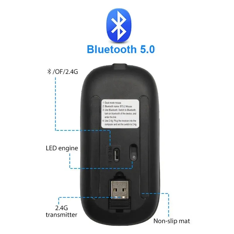 RGB Rechargeable Wireless Mouse for Laptop PC